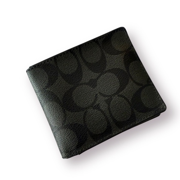 Coach Handbags - Coach Wallet Slim Billfold in Signature Charcoal Black